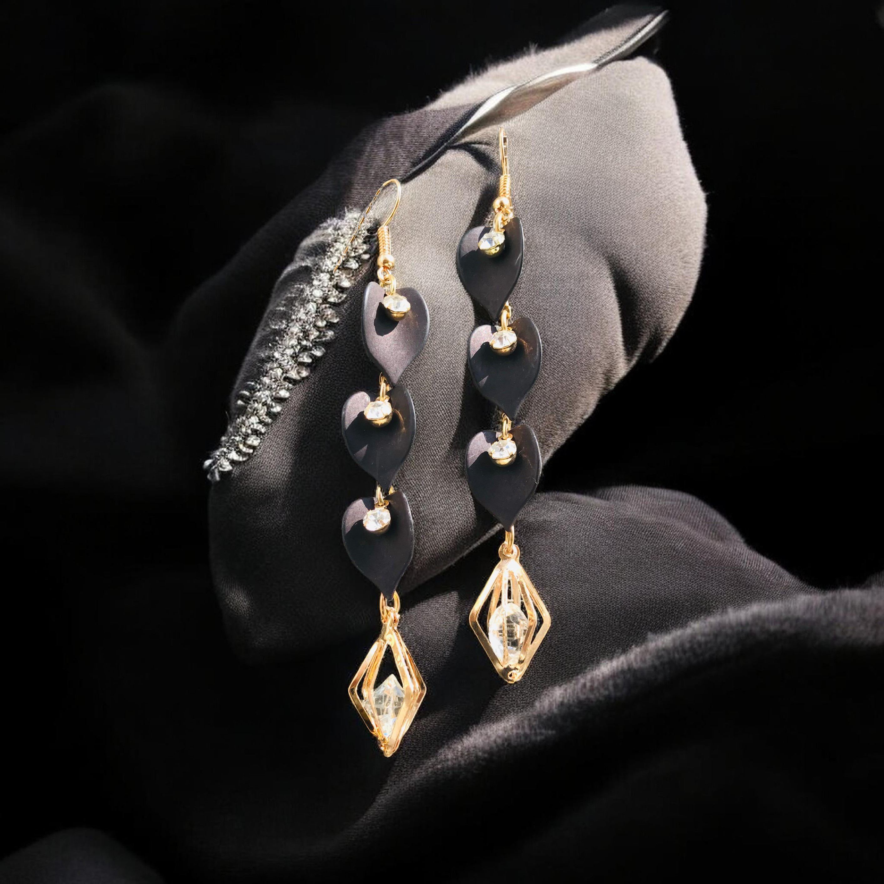 Midnight Elegance Drop Earrings