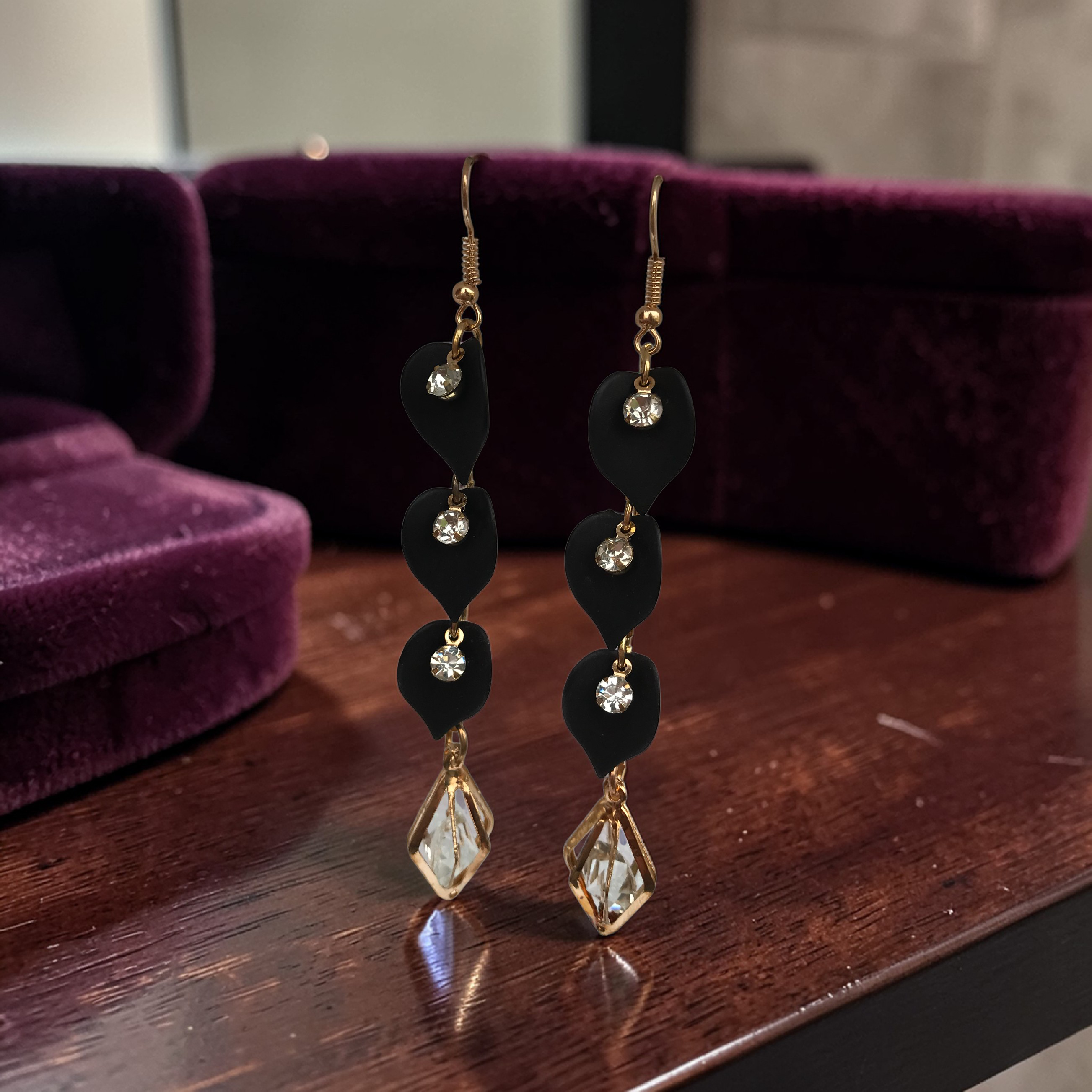 Midnight Elegance Drop Earrings